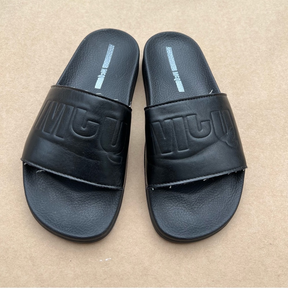 Alexander McQueen Logo Slides Black Designer Streetwear Luxury EU 38